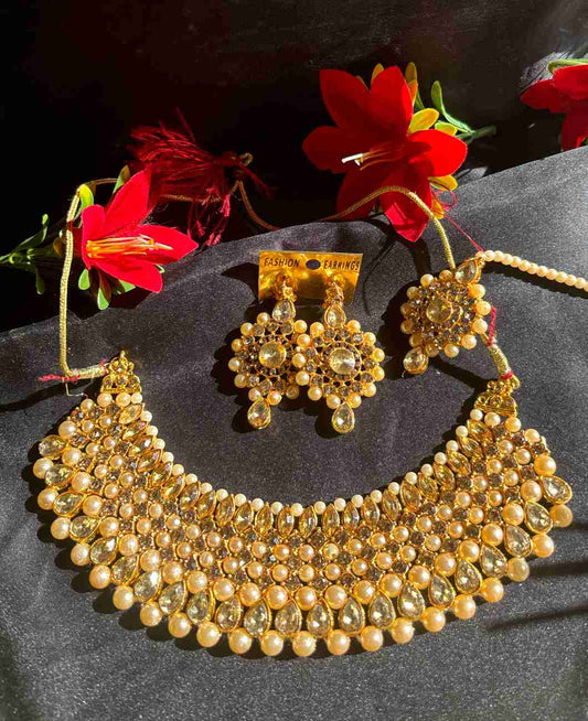 Crystal Gold Plated Jewel Set Bwisher